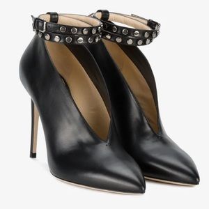 JIMMY CHOO Lark 100
Black Leather Stud Booties